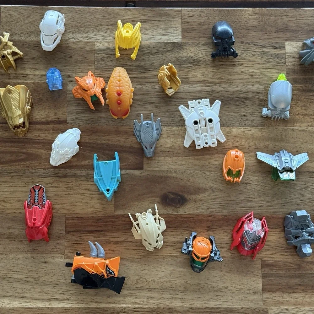 LEGO BIONICLE Hero Factory Bulk Lot of Masks Brains Parts Pieces SEE PICTURES!